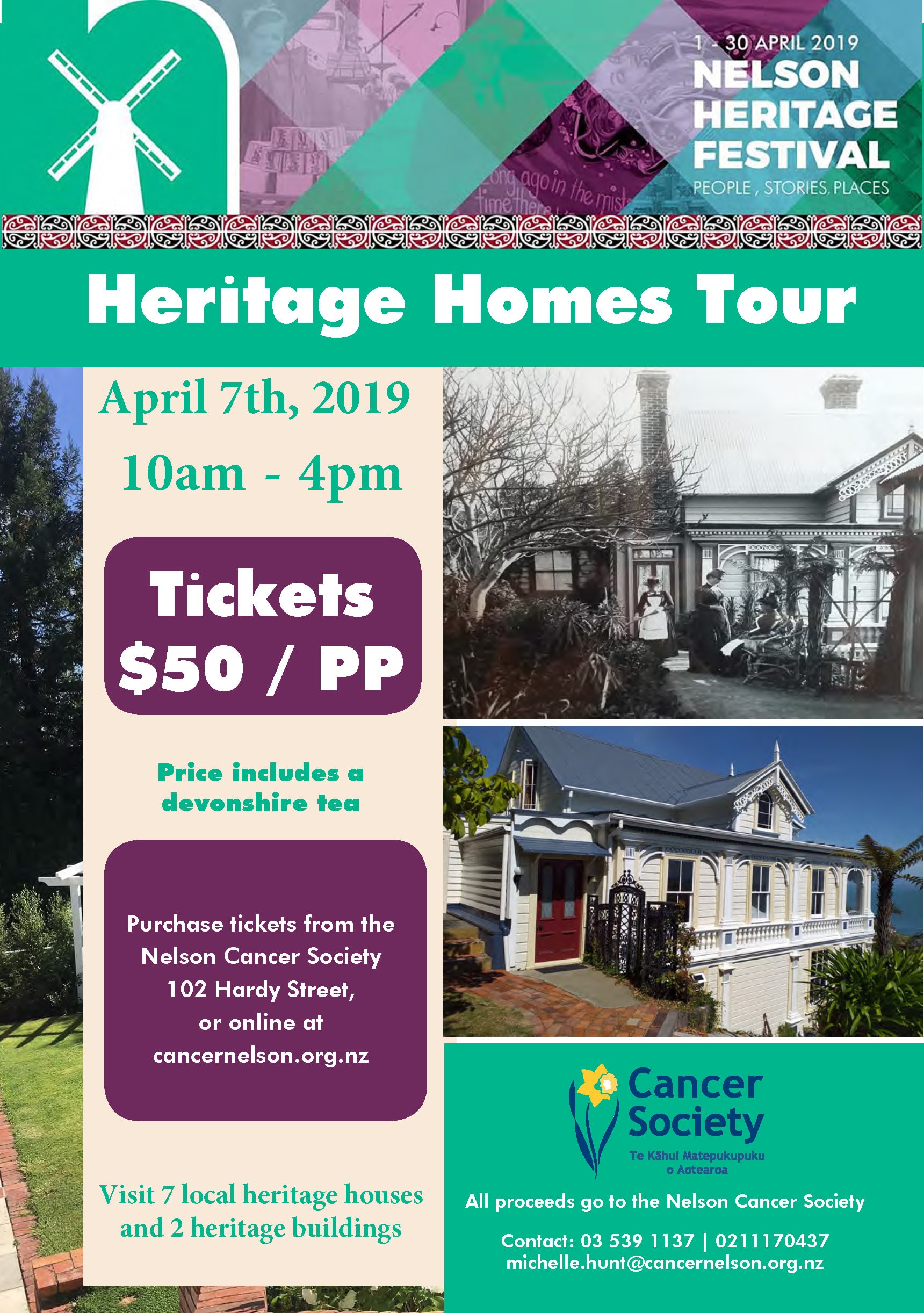 Heritage Homes Tour Sunday 7th April Nelson Cancer Society