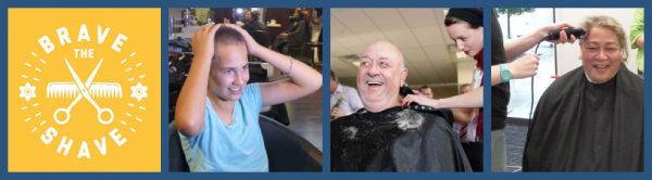 Brave the Shave fundraising banner