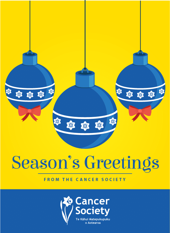 Seasons Greeting Christmas Card from the Cancer Society Nelson